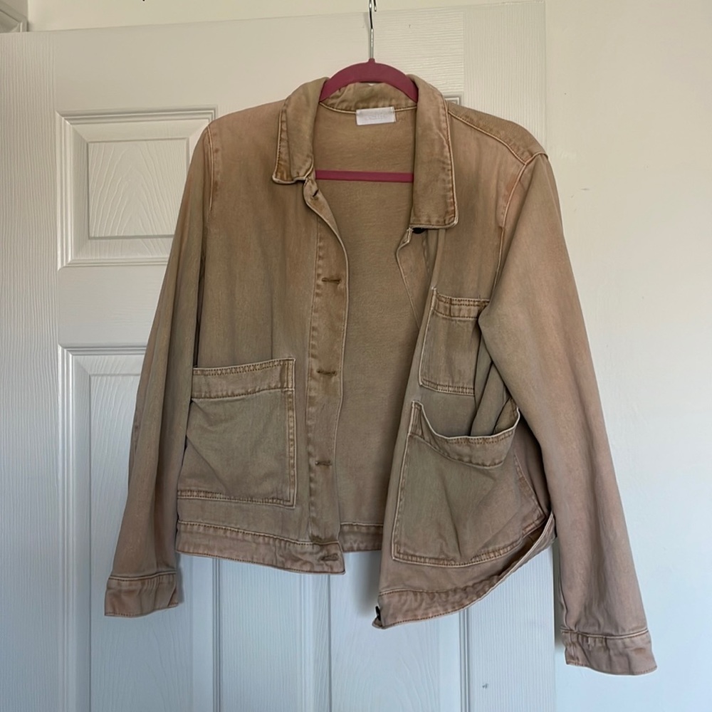 Tan denim look jacket
